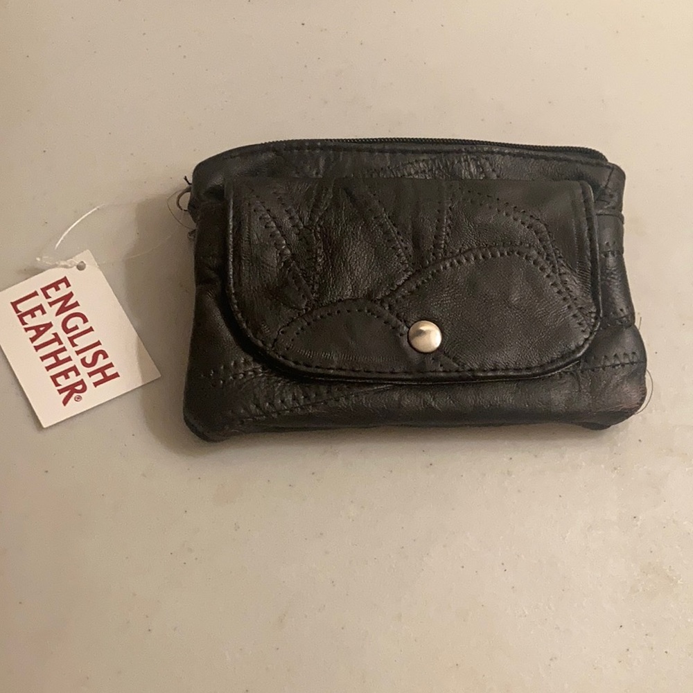English Leather black leather patch look wallet